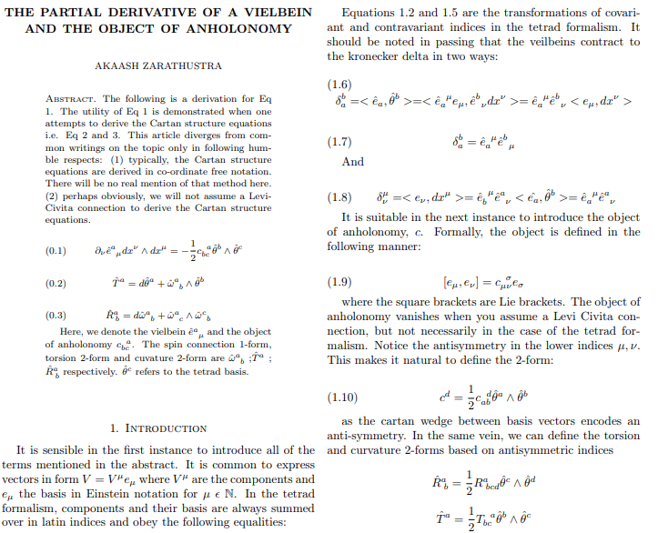 THE PARTIAL DERIVATIVE OF A VIELBEIN AND THE OBJECT OF ANHOLONOMY